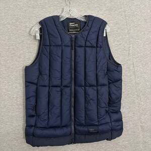 Askov Finlayson Mens Small Blue Quilted Thermal Winter Vest Full Zip Puffer